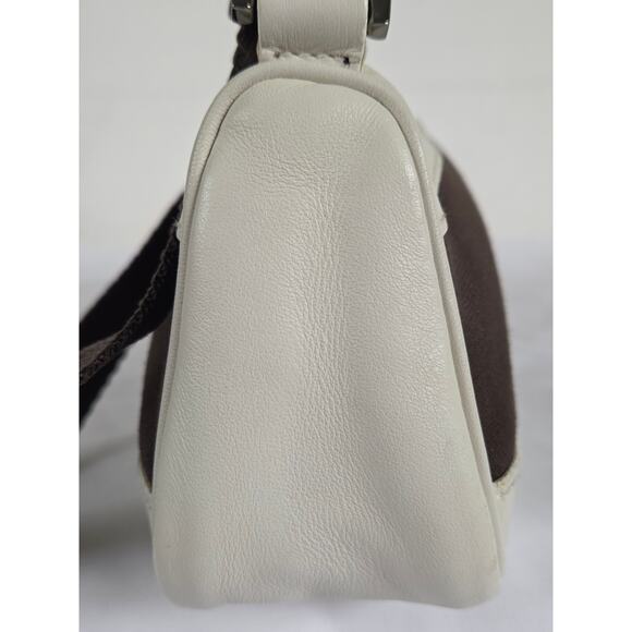 Gucci Web Sherry Line Accessory Pouch Rare Brown Canvas White Leather 92820 - Picture 3 of 15
